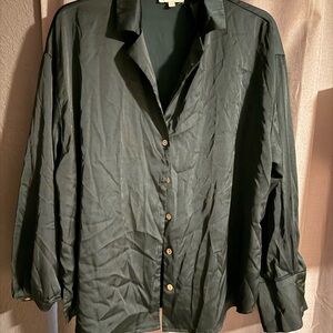 Amazon Women's Black Button-Front Blouse